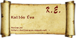 Kallós Éva névjegykártya